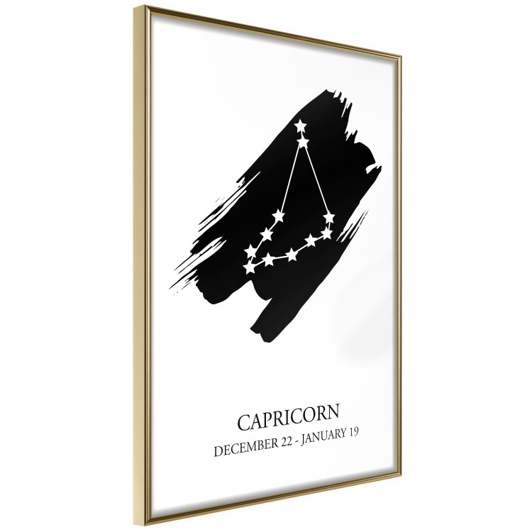 Wall Poster Zodiac signs: Capricorn - black and white star constellation and texts 114804 additionalImage 12