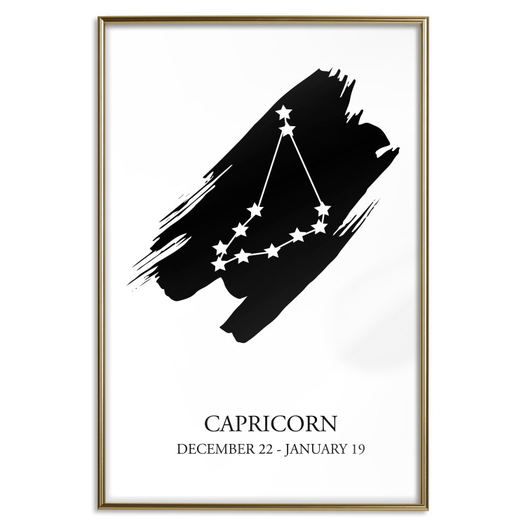 Wall Poster Zodiac signs: Capricorn - black and white star constellation and texts 114804 additionalImage 20