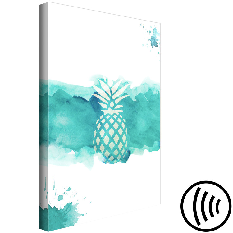 Canvas Fruit of art - pineapple on a blue, watercolour background 115304 additionalImage 6