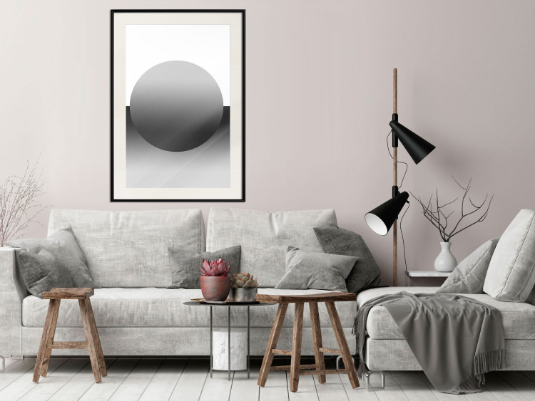 Poster Partial Eclipse - simple black and white geometric composition 116604 additionalImage 16