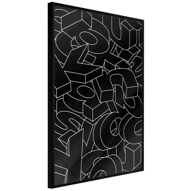 Poster Alphabet - black and white composition filled with dimensional letters 117404 additionalImage 10