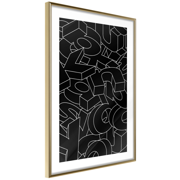Poster Alphabet - black and white composition filled with dimensional letters 117404 additionalImage 6