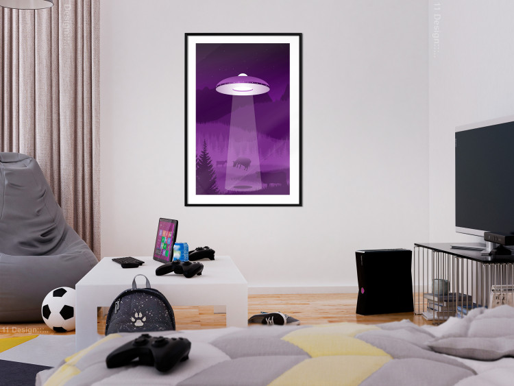 Wall Poster Abduction - purple fantasy with a spaceship and animals 118004 additionalImage 6