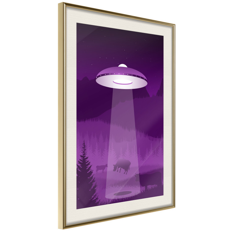 Wall Poster Abduction - purple fantasy with a spaceship and animals 118004 additionalImage 2