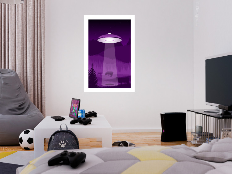 Wall Poster Abduction - purple fantasy with a spaceship and animals 118004 additionalImage 4