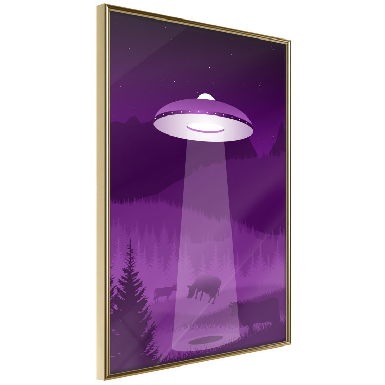 Wall Poster Abduction - purple fantasy with a spaceship and animals 118004 additionalImage 14