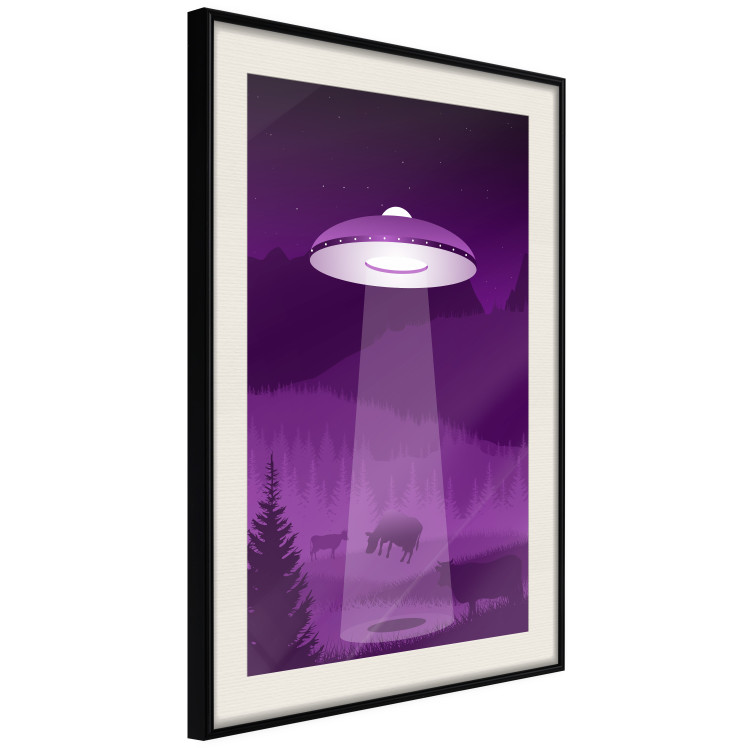 Wall Poster Abduction - purple fantasy with a spaceship and animals 118004 additionalImage 3