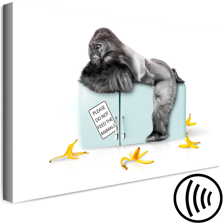 Canvas Art Print Confiscated refrigerator - funny photo with gorilla and inscriptions 119004 additionalImage 6