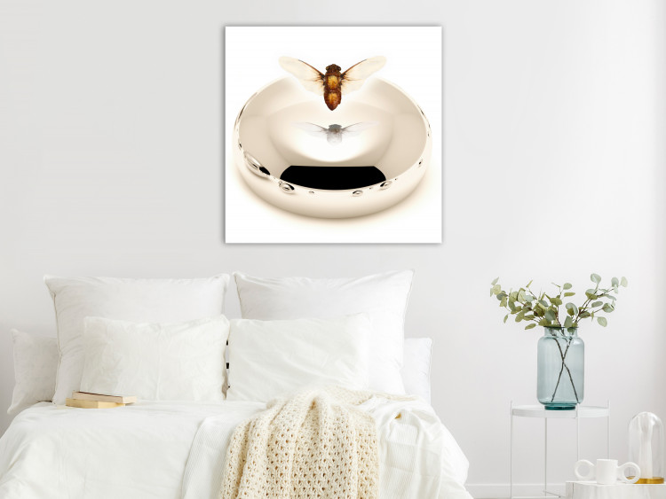 Canvas Art Print Released from amber - abstract gold 3D motif with an insect 122304 additionalImage 3