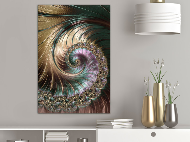 Canvas Art Print Infinity of Spirals (1-part) - Abstract Background of Colors 122604 additionalImage 3