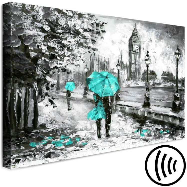 Canvas Art Print Walk in London (1 Part) Wide Turquoise 123104 additionalImage 6