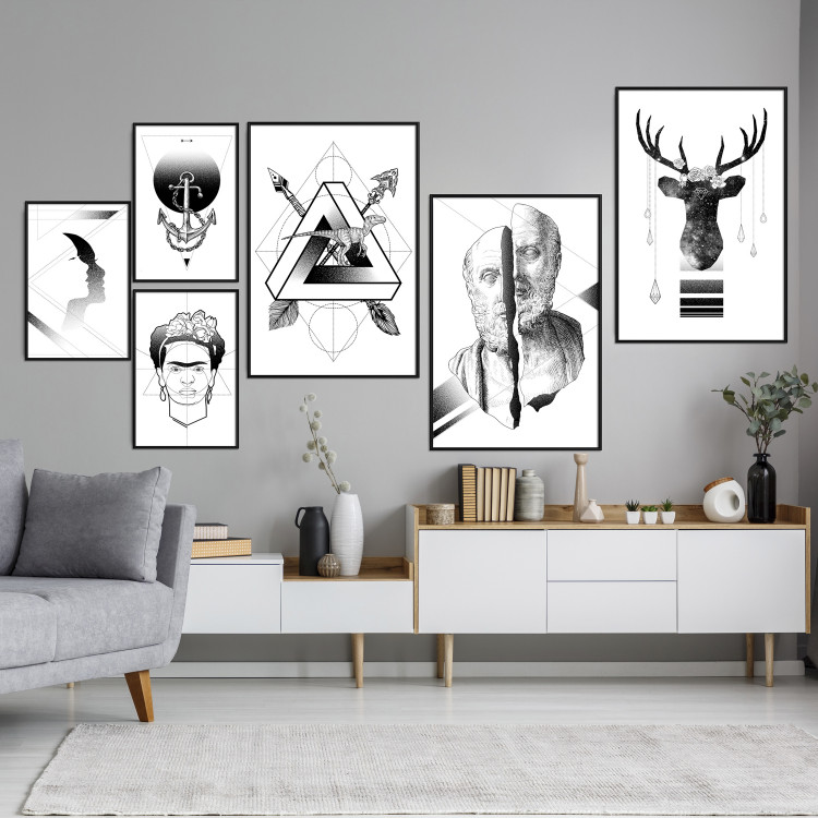Wall gallery set Monochromatic Abstract Art 124704