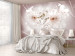 Wall Mural Lilac glow - lily blossoms on a background in shades of pink with a glow effect 126804