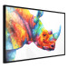Poster Rainbow Rhinoceros - colorful and abstract animal on a white background 127204 additionalThumb 13