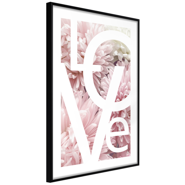 Poster Love - Letters - white inscriptions on background of pink flowers 127904 additionalImage 8