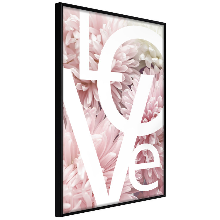 Poster Love - Letters - white inscriptions on background of pink flowers 127904 additionalImage 13