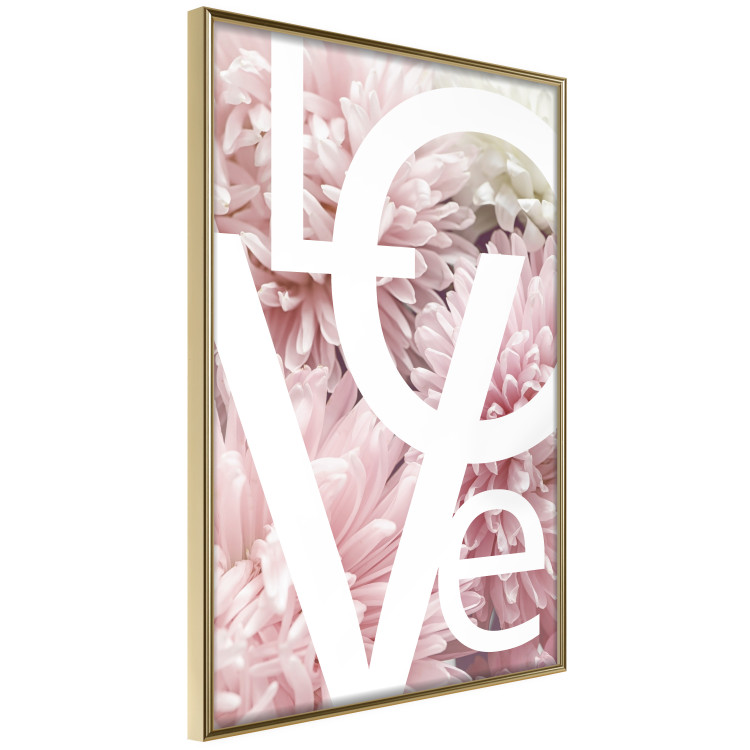 Poster Love - Letters - white inscriptions on background of pink flowers 127904 additionalImage 12