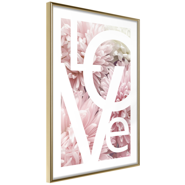 Poster Love - Letters - white inscriptions on background of pink flowers 127904 additionalImage 7