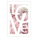 Poster Love - Letters - white inscriptions on background of pink flowers 127904 additionalThumb 25
