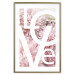 Poster Love - Letters - white inscriptions on background of pink flowers 127904 additionalThumb 14