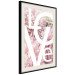Poster Love - Letters - white inscriptions on background of pink flowers 127904 additionalThumb 2