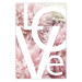 Poster Love - Letters - white inscriptions on background of pink flowers 127904