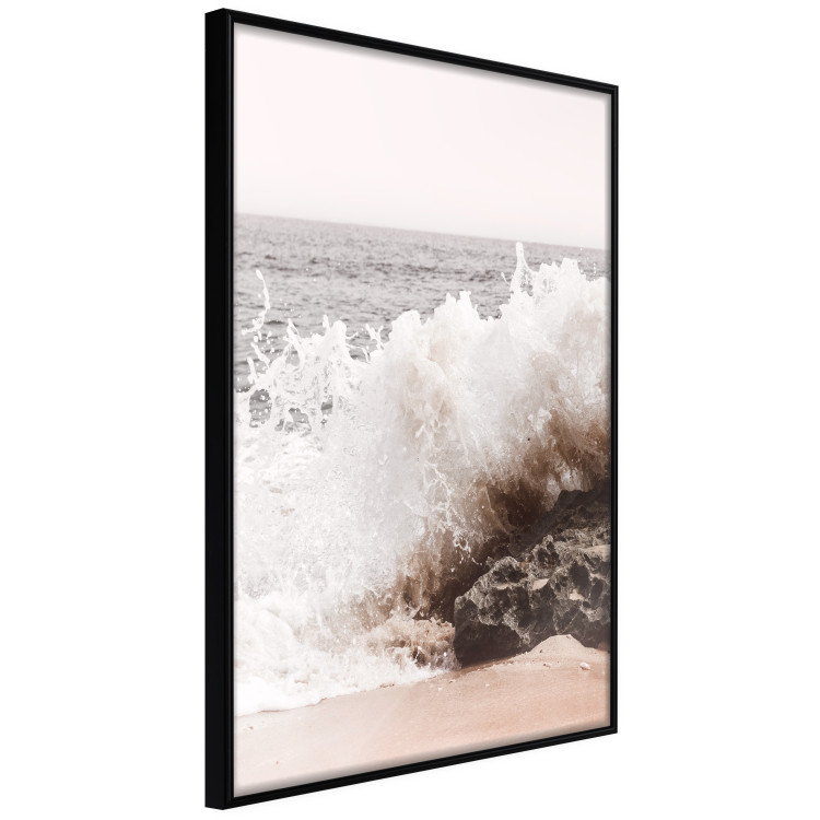 Wall Poster Torn Element - seascape with a large wave crashing on dark rock 129504 additionalImage 11