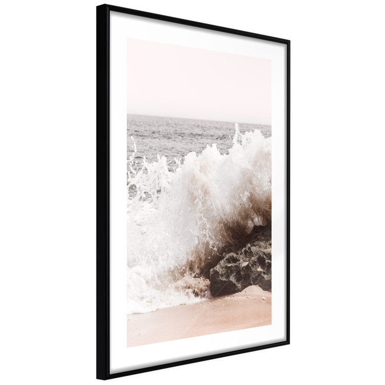 Wall Poster Torn Element - seascape with a large wave crashing on dark rock 129504 additionalImage 6