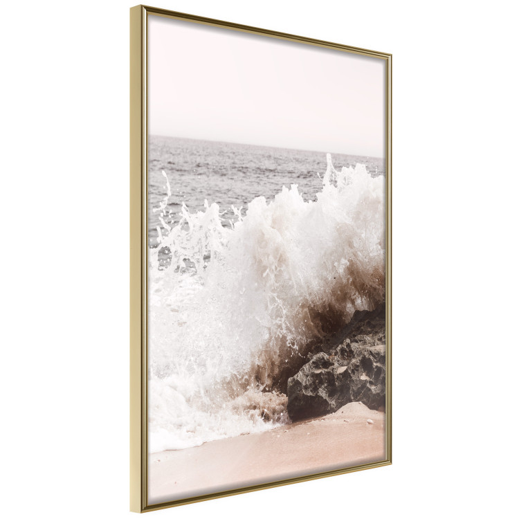 Wall Poster Torn Element - seascape with a large wave crashing on dark rock 129504 additionalImage 12