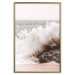 Wall Poster Torn Element - seascape with a large wave crashing on dark rock 129504 additionalThumb 17