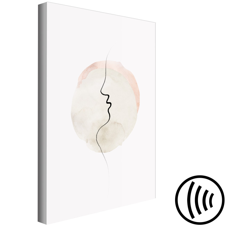 Canvas Print Edge of a Kiss (1-piece) Vertical - abstract line art of a face 130804 additionalImage 6