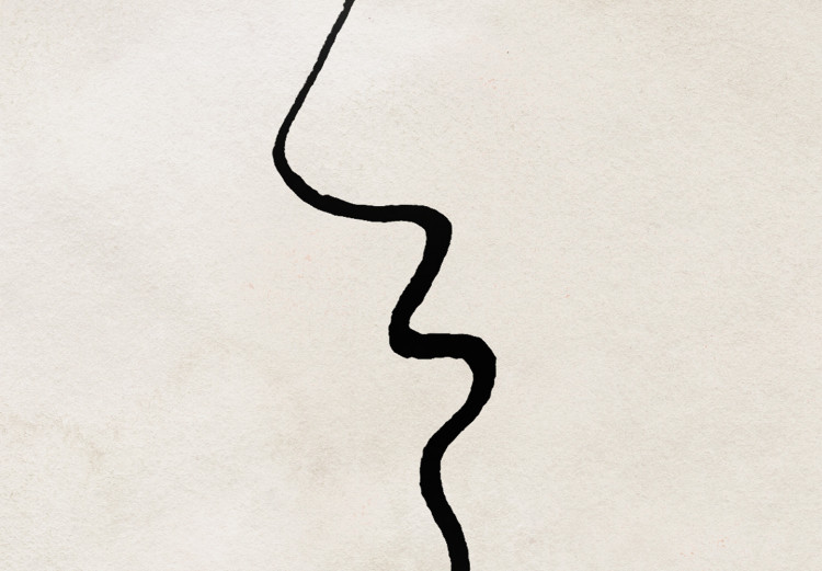 Canvas Print Edge of a Kiss (1-piece) Vertical - abstract line art of a face 130804 additionalImage 5