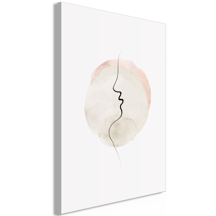 Canvas Print Edge of a Kiss (1-piece) Vertical - abstract line art of a face 130804 additionalImage 2