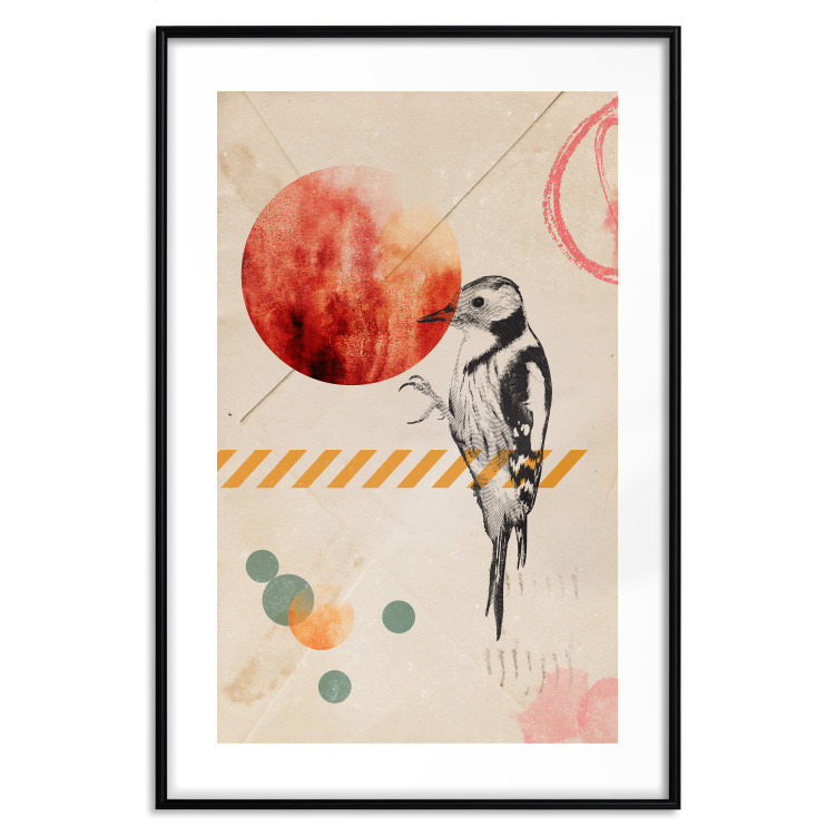 Wall Poster Bird Mail - bird and geometric figures in an abstract motif 131804 additionalImage 27