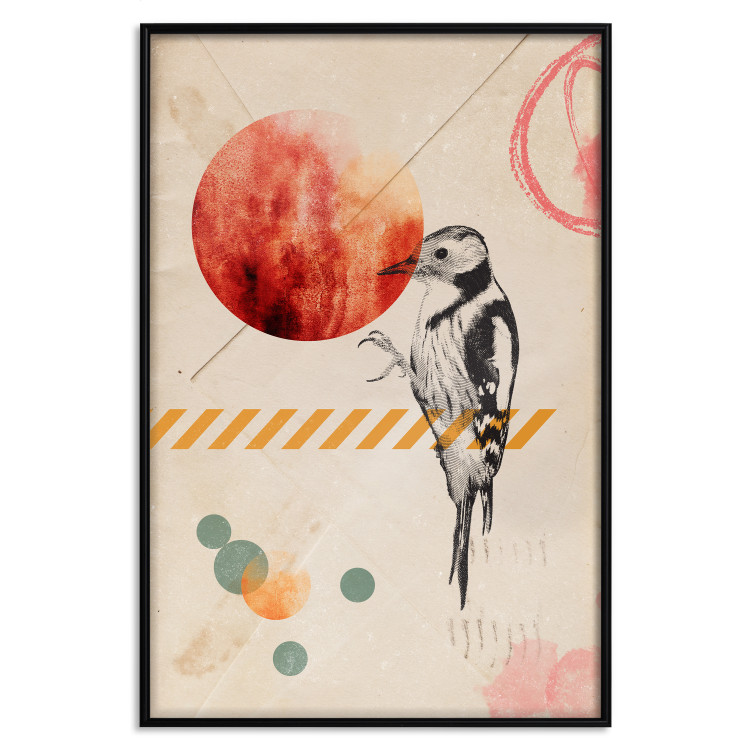 Wall Poster Bird Mail - bird and geometric figures in an abstract motif 131804 additionalImage 19