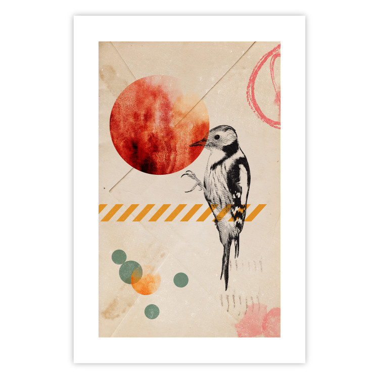 Wall Poster Bird Mail - bird and geometric figures in an abstract motif 131804 additionalImage 17
