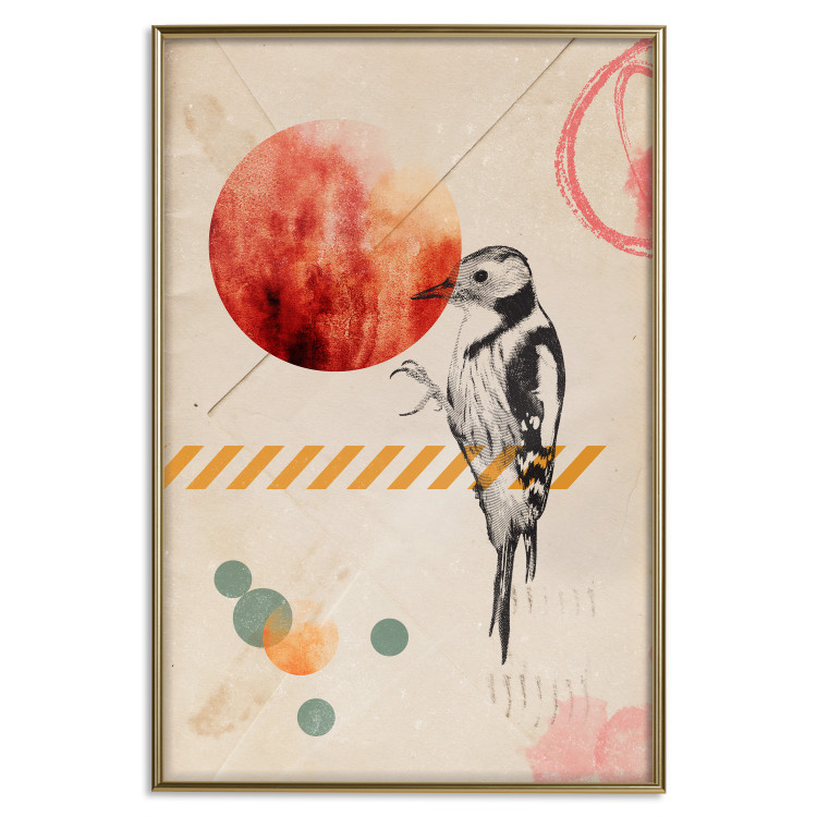Wall Poster Bird Mail - bird and geometric figures in an abstract motif 131804 additionalImage 16