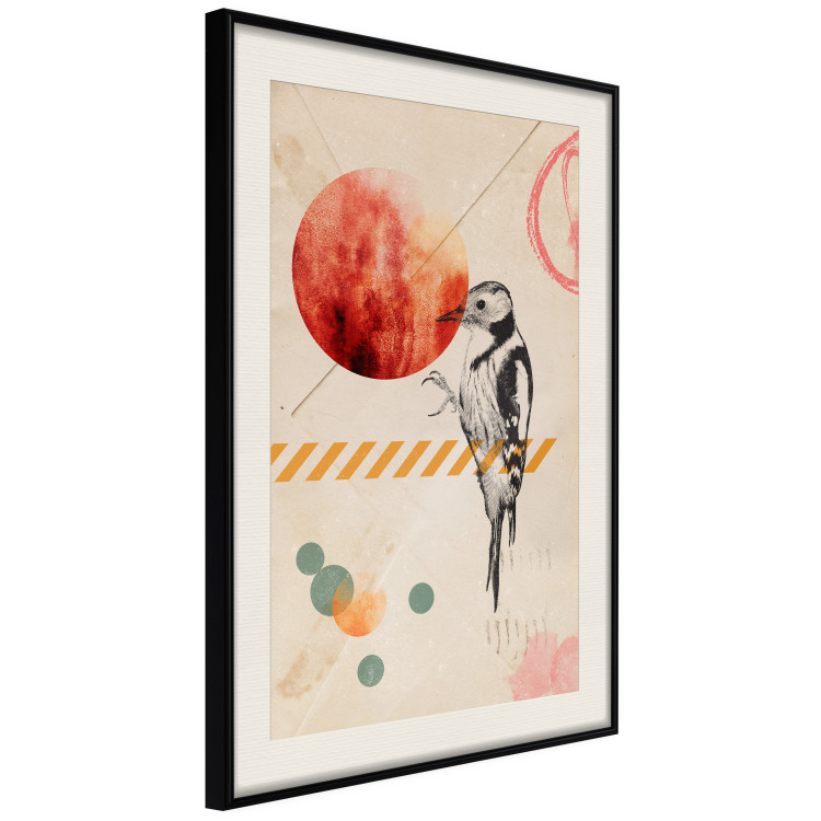 Wall Poster Bird Mail - bird and geometric figures in an abstract motif 131804 additionalImage 2
