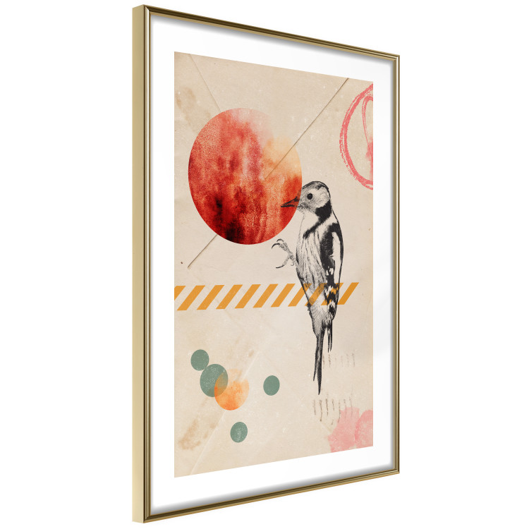 Wall Poster Bird Mail - bird and geometric figures in an abstract motif 131804 additionalImage 9
