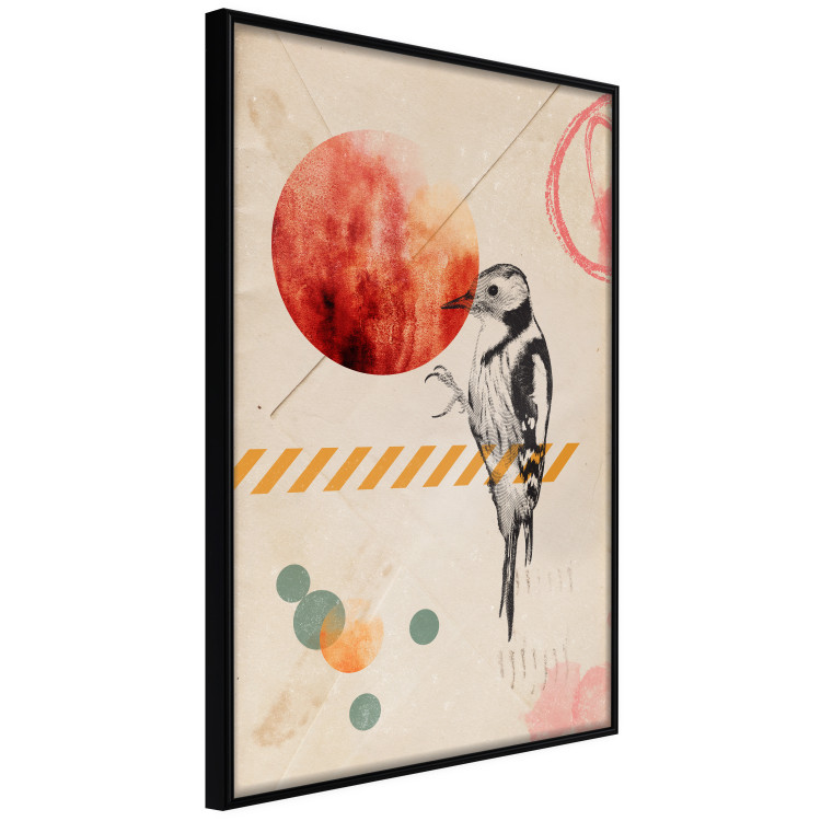 Wall Poster Bird Mail - bird and geometric figures in an abstract motif 131804 additionalImage 13