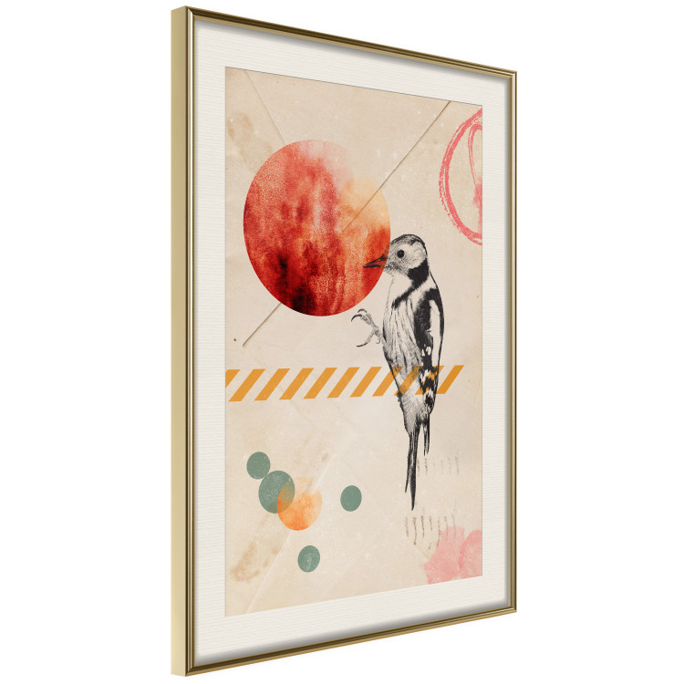 Wall Poster Bird Mail - bird and geometric figures in an abstract motif 131804 additionalImage 3