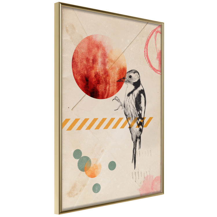Wall Poster Bird Mail - bird and geometric figures in an abstract motif 131804 additionalImage 14