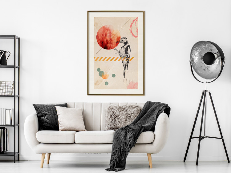 Wall Poster Bird Mail - bird and geometric figures in an abstract motif 131804 additionalImage 22