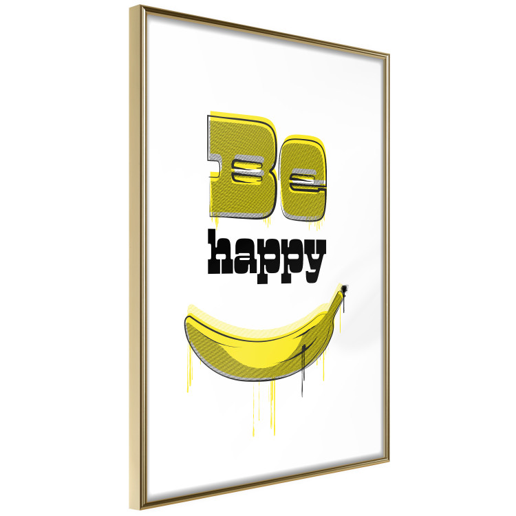 Wall Poster Happy Banana - English text and a yellow fruit on a white background 132204 additionalImage 7