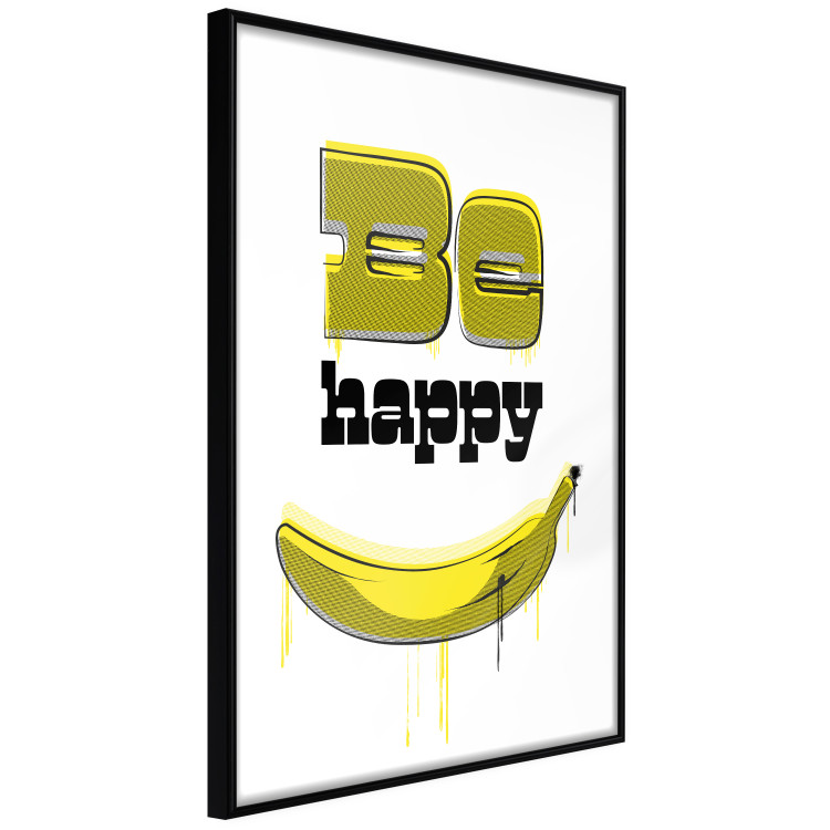 Wall Poster Happy Banana - English text and a yellow fruit on a white background 132204 additionalImage 13