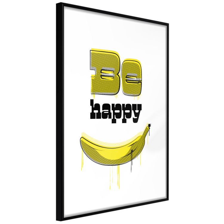 Wall Poster Happy Banana - English text and a yellow fruit on a white background 132204 additionalImage 8