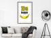 Wall Poster Happy Banana - English text and a yellow fruit on a white background 132204 additionalThumb 22