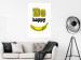 Wall Poster Happy Banana - English text and a yellow fruit on a white background 132204 additionalThumb 2