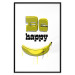 Wall Poster Happy Banana - English text and a yellow fruit on a white background 132204 additionalThumb 15