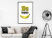 Wall Poster Happy Banana - English text and a yellow fruit on a white background 132204 additionalThumb 14